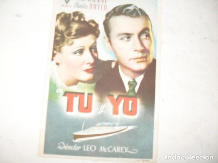  Flyers Publicitaires de films Anciens: programa de mano sencillo,con texto.titulo:TITULO:TU Y YO.