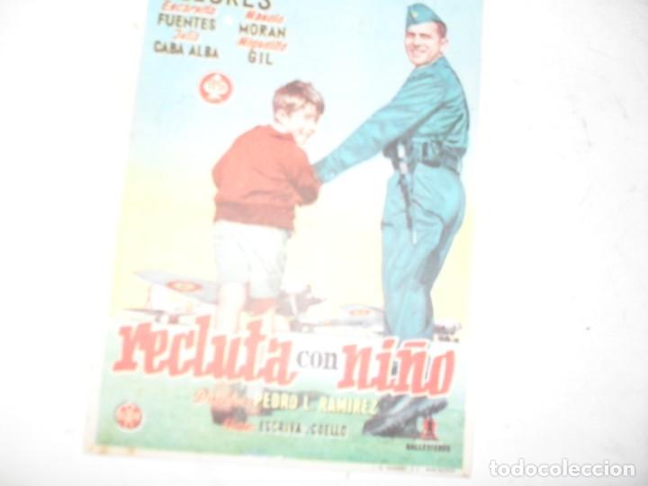  Flyers Publicitaires de films Anciens: programa de mano sencillo,con texto.titulo:RECLUTA CON NI&Ntilde;O.