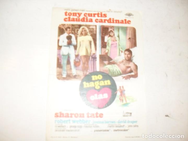  Flyers Publicitaires de films Anciens: programa de mano sencillo,con texto.titulo:NO HAGAN OLAS(TONY CURTIS).