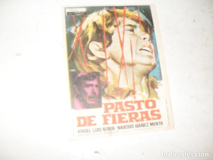  Flyers Publicitaires de films Anciens: programa de mano sencillo,con texto.titulo:PASTO DE FIERAS.