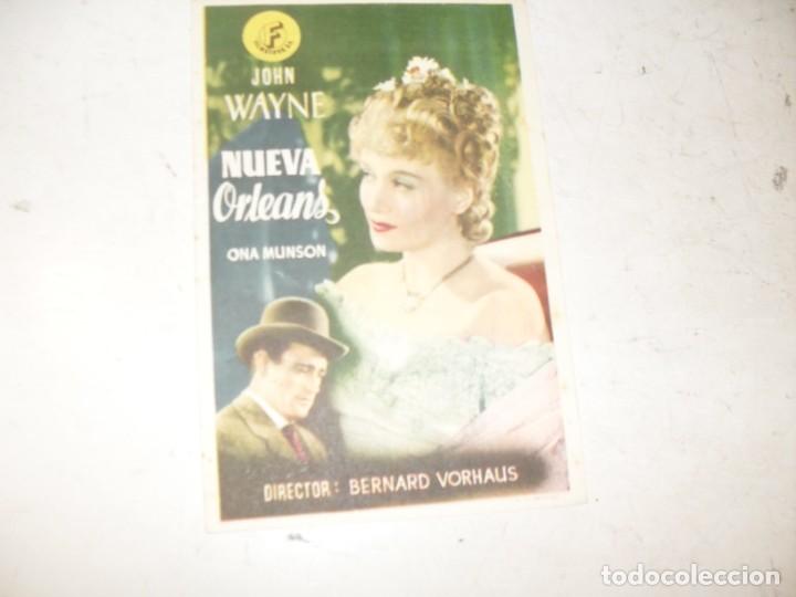  Flyers Publicitaires de films Anciens: programa de mano sencillo,con texto.titulo:NUEVA ORLEANS(JOHN WAYNE).