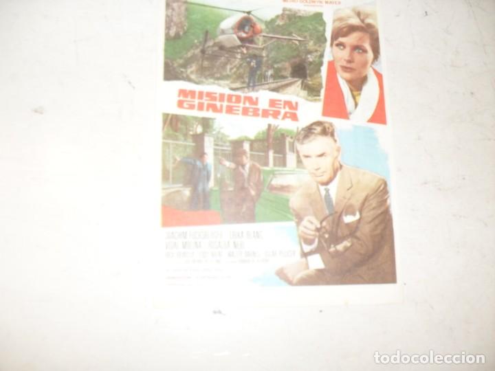 Cine: programa de mano sencillo,con texto.titulo: MISION EN GINEBRA.