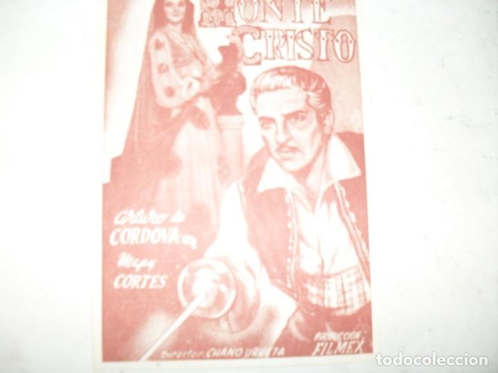  Flyers Publicitaires de films Anciens: programa de mano sencillo,con texto.titulo: EL CONDE DE MONTECRISTO.