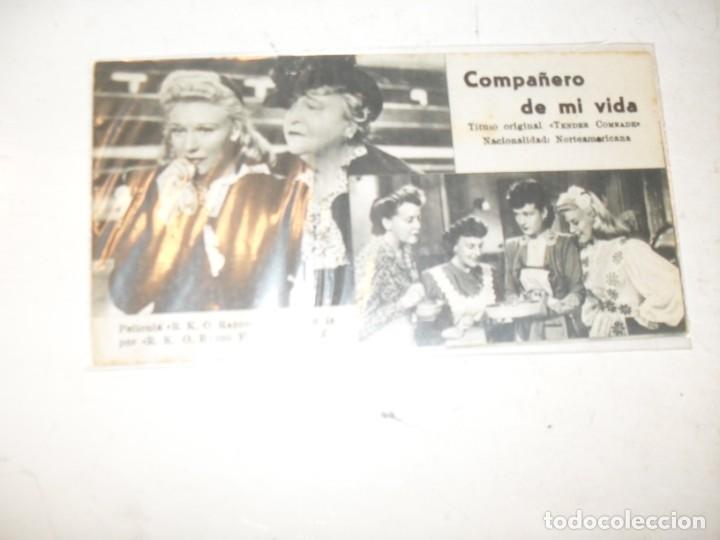  Flyers Publicitaires de films Anciens: programa de mano sencillo,con texto.titulo: COMPA&Ntilde;ERO DE MI VIDA.