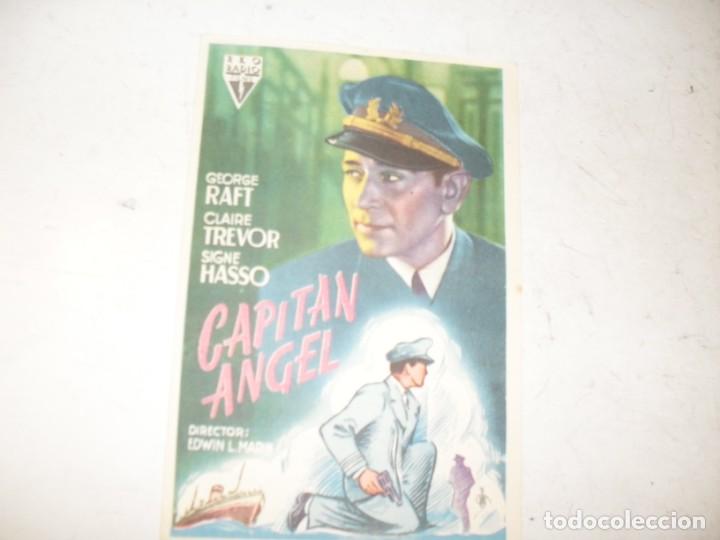  Flyers Publicitaires de films Anciens: programa de mano sencillo,con texto.titulo: CAPITAN ANGEL.