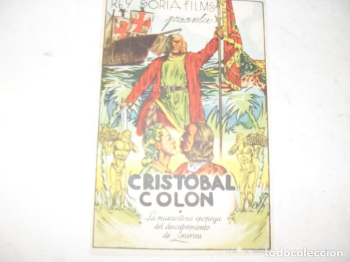 Cine: programa de mano sencillo,con texto.titulo: CRISTOBAL COLON.