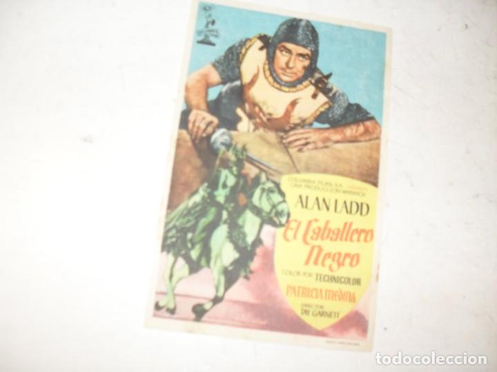  Flyers Publicitaires de films Anciens: programa de mano sencillo,con texto.titulo: EL CABALLERO NEGRO (ALAN LADD).