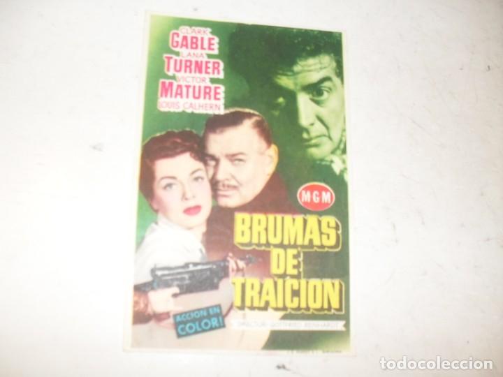  Flyers Publicitaires de films Anciens: programa de mano sencillo,con texto.titulo: BRUMAS DE TRAICION (VICTOR MATURE).