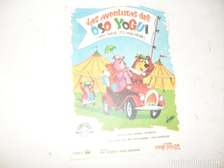  Flyers Publicitaires de films Anciens: programa de mano sencillo,con texto.titulo: LAS AVENTURAS DEL OSO YOGUI.