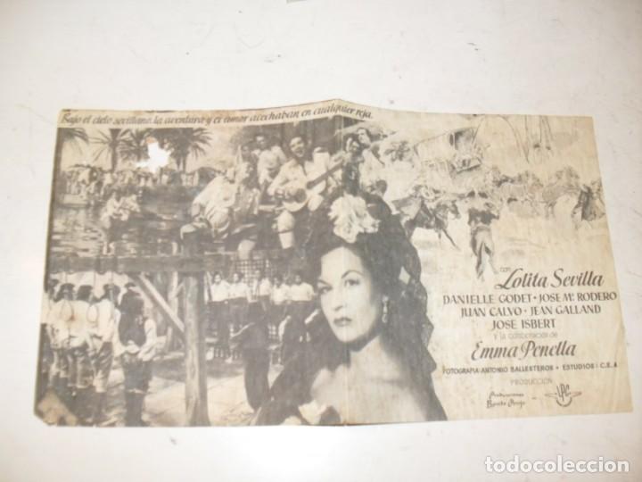  Flyers Publicitaires de films Anciens: programa de mano sencillo,con texto.titulo: AVENTURAS DEL BARBERO DE SEVILLA.