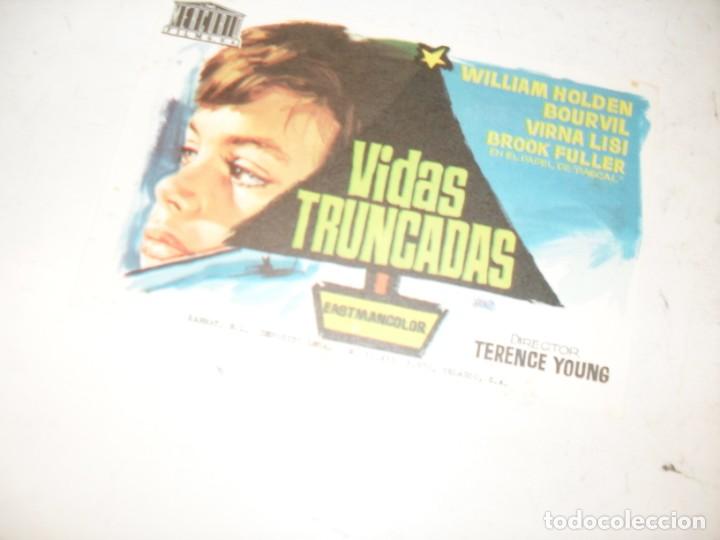 Cine: programa de mano sencillo,sin texto publicitario.titulo: VIDAS TRUNCADAS (WILLIAM HOLDEN).