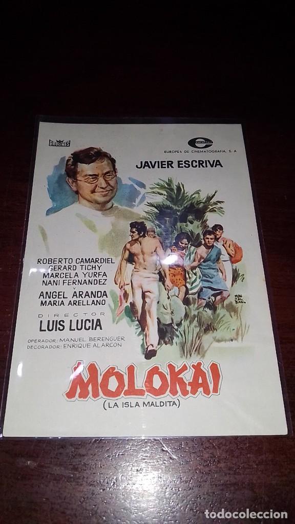 Cine: PROGRAMA O FOLLETO DE MANO DE CINE molokai - Foto 1