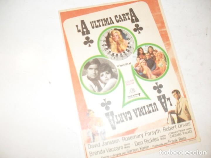 Cine: programa de mano sencillo,sin texto publicitario.titulo: LA ULTIMA CARTA.