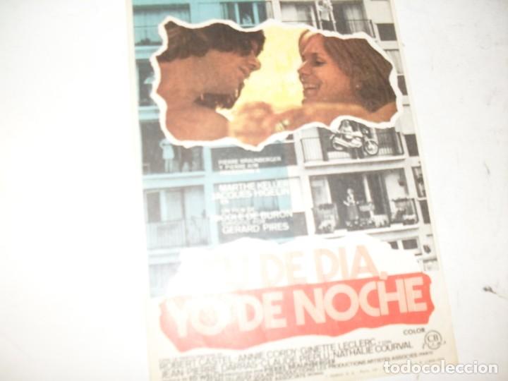 Cine: programa de mano sencillo,sin texto publicitario.titulo: TU DE DIA Y YO DE NOCHE.