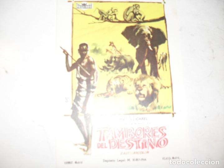  Flyers Publicitaires de films Anciens: programa de mano sencillo,sin texto publicitario.titulo: TAMBORES DEL DESTINO.