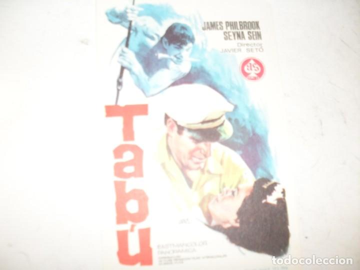  Flyers Publicitaires de films Anciens: programa de mano sencillo,sin texto publicitario.titulo: TABU.