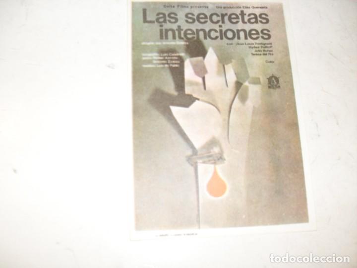  Flyers Publicitaires de films Anciens: programa de mano sencillo,sin texto publicitario.titulo: LAS SECRETAS INTENCIONES.