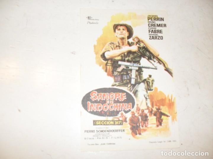  Flyers Publicitaires de films Anciens: programa de mano sencillo,sin texto publicitario.titulo: SANGRE EN INDOCHINA.