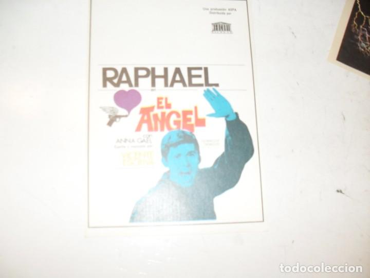  Flyers Publicitaires de films Anciens: programa de mano sencillo,sin texto publicitario.titulo: EL ANGEL (RAPHAEL).