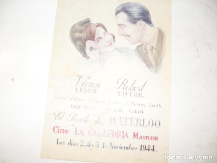  Flyers Publicitaires de films Anciens: programa de mano sencillo,sin texto publicitario.titulo: EL PUENTE DE WATERLOO (VIVIEN LEICH).
