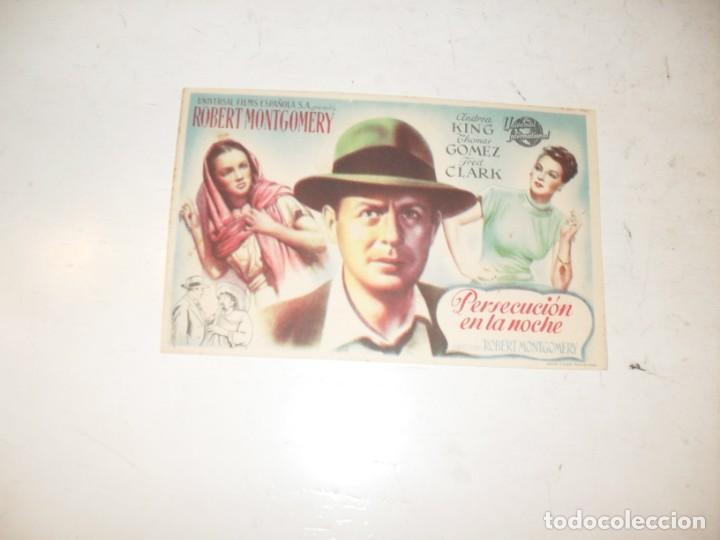  Flyers Publicitaires de films Anciens: programa de mano sencillo,sin texto publicitario.titulo: PERSECUCION EN LA NOCHE.