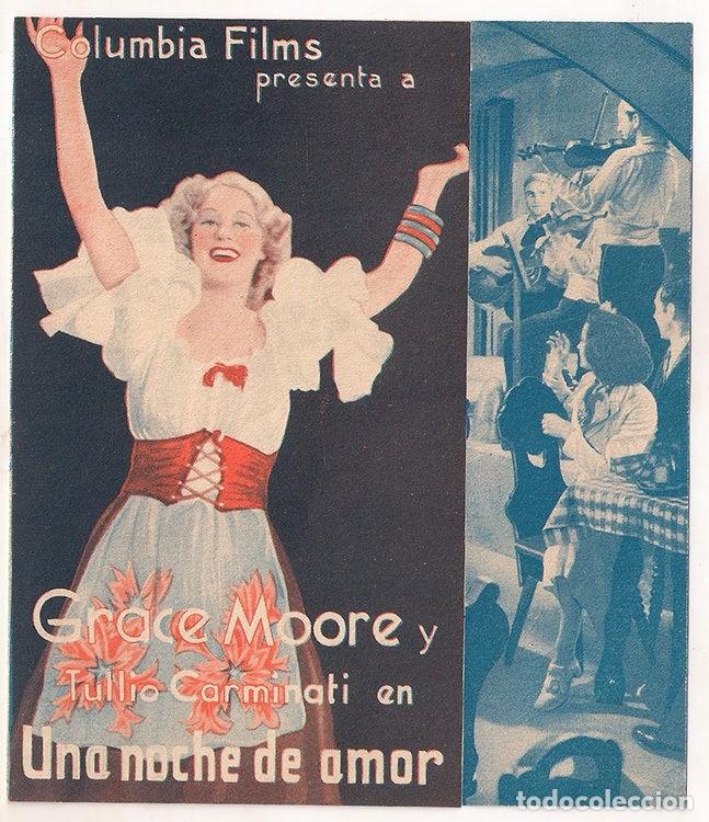 Cine: PTEB 073 UNA NOCHE DE AMOR PROGRAMA DOBLE COLUMBIA GRACE MOORE - Foto 1