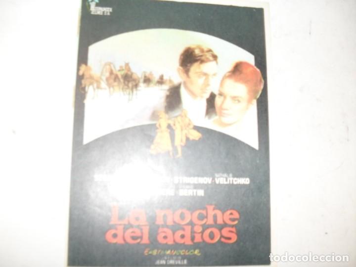  Flyers Publicitaires de films Anciens: programa de mano sencillo,sin texto publicitario.titulo: LA NOCHE DEL ADIOS.