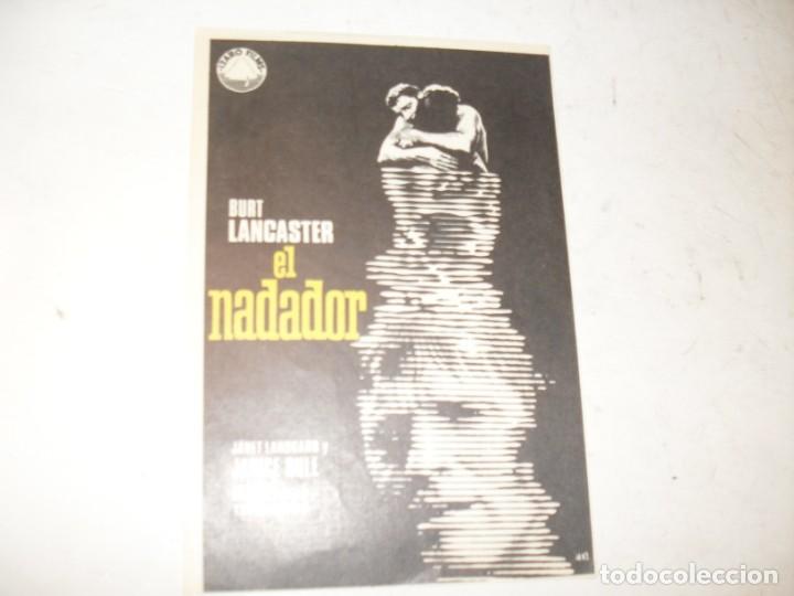 Kino: programa de mano sencillo,sin texto publicitario.titulo: EL NADADOR (BURT LANCASTER).