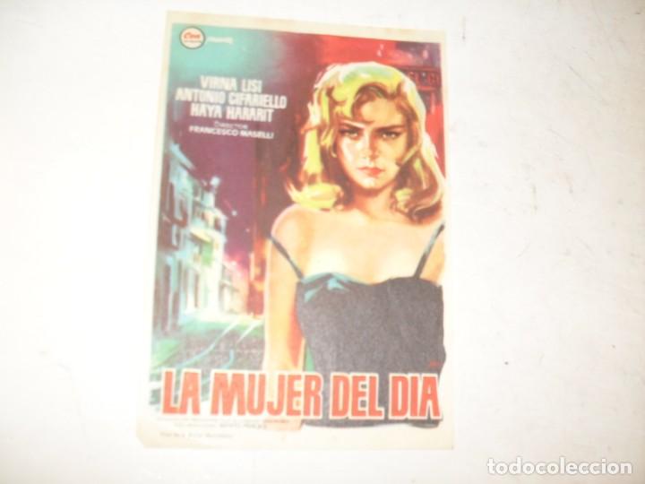 Kino: programa de mano sencillo,sin texto publicitario.titulo: LA MUJER DEL DIA.