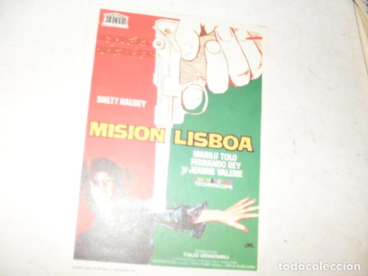 Kino: programa de mano sencillo,sin texto publicitario.titulo: MISION EN LISBOA.