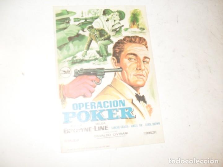 Kino: programa de mano sencillo,sin texto publicitario.titulo: OPERACION POKER.