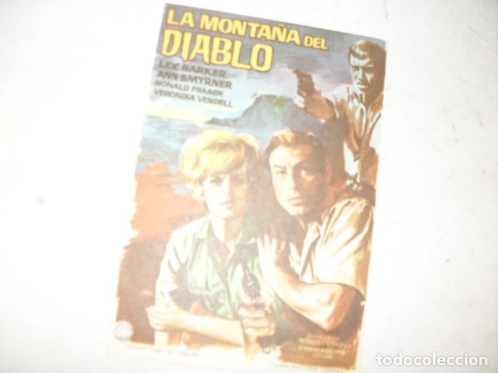 Kino: programa de mano sencillo,sin texto publicitario.titulo: LA MONTA&Ntilde;A DEL DIABLO (LEX BARKER).