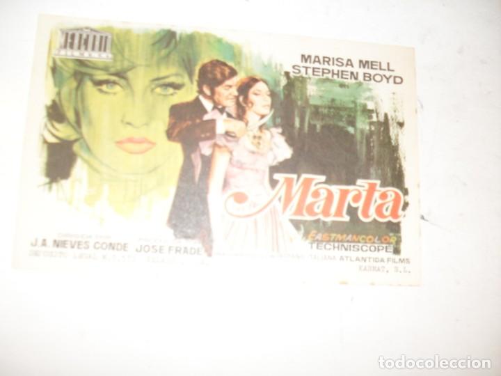 Kino: programa de mano sencillo,sin texto publicitario.titulo: MARTA.