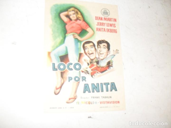 Kino: programa de mano sencillo,sin texto publicitario.titulo: LOCO POR ANITA (JERRY LEWIS).