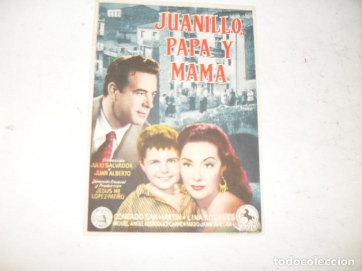 Kino: programa de mano sencillo,sin texto publicitario.titulo: JUANILLO PAPA Y MAMA.