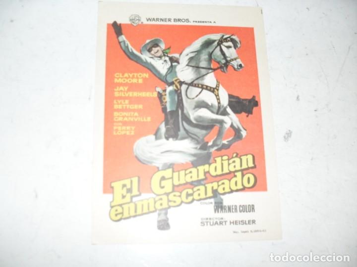 Kino: programa de mano sencillo,sin texto publicitario.titulo: EL GUARDIAN ENMASCARADO (EL LLANERO S)