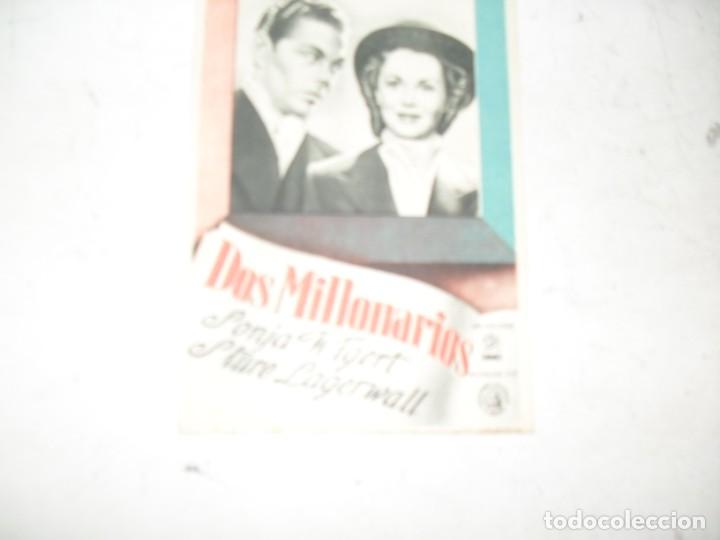  Flyers Publicitaires de films Anciens: programa de mano sencillo,sin texto publicitario.titulo: DOS MILLONARIOS.