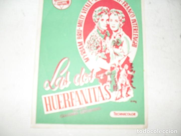  Flyers Publicitaires de films Anciens: programa de mano sencillo,sin texto publicitario.titulo: LAS DOS HUERFANITAS.