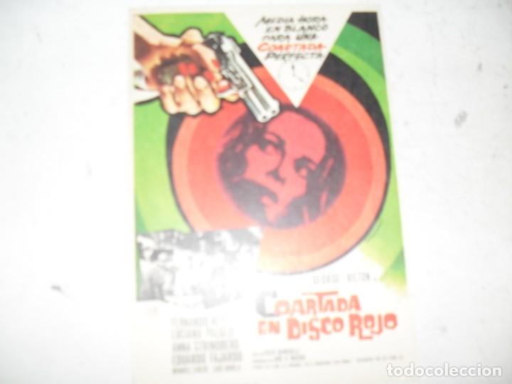  Flyers Publicitaires de films Anciens: programa de mano sencillo,sin texto publicitario.titulo: COARTADA EN DISCO ROJO.