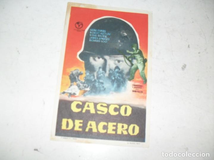  Flyers Publicitaires de films Anciens: programa de mano sencillo,sin texto publicitario.titulo:CASCO DE ACERO (SAM FULLER).