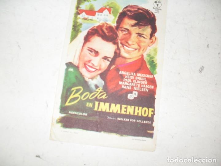  Flyers Publicitaires de films Anciens: programa de mano sencillo,sin texto publicitario.titulo:BODA EN IMMENHOF.