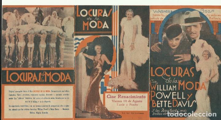 Cine: PTCC 126 EL ALTAR DE LA MODA PROGRAMA TRIPLE URUGUAYO WARNER BETTE DAVIS WILLIAM POWELL - Foto 3