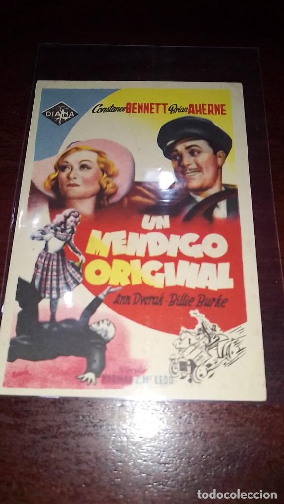 Cine: PROGRAMA O FOLLETO DE MANO DE CINE un mendigo original - Foto 1