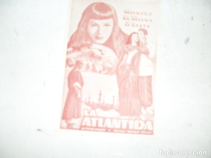  Flyers Publicitaires de films Anciens: programa de mano sencillo,sin texto publicitario.titulo: LA ATLANTIDA (FACSIMIL).