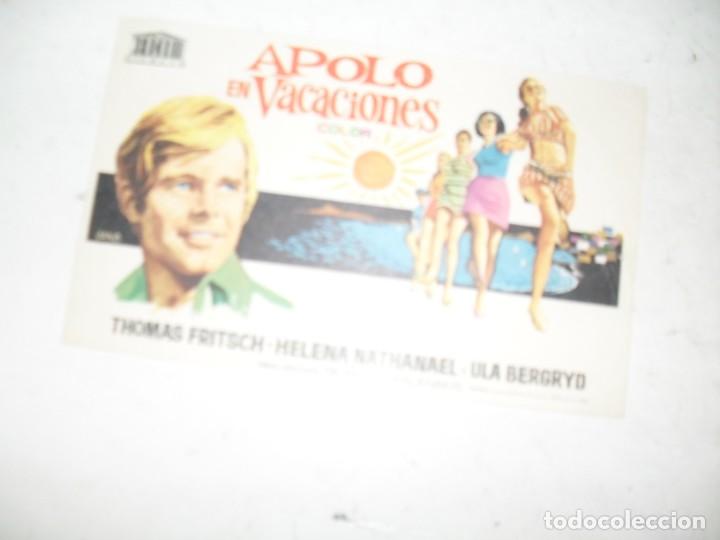  Flyers Publicitaires de films Anciens: programa de mano sencillo,sin texto publicitario.titulo: APOLO EN VACACIONES.