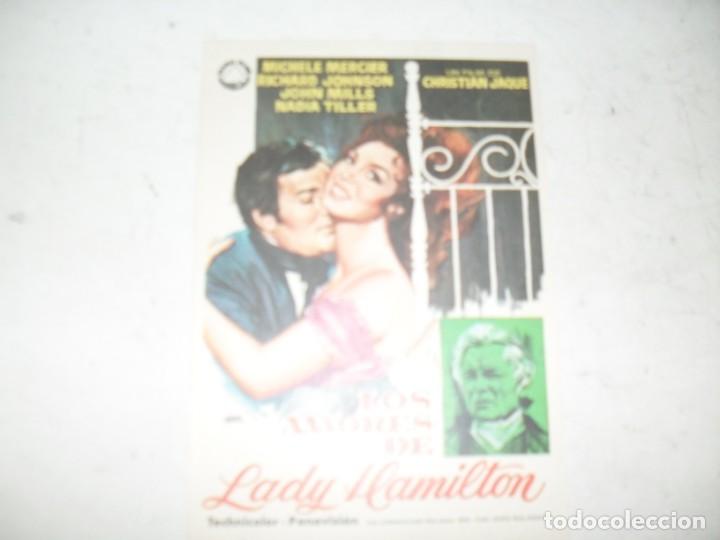  Flyers Publicitaires de films Anciens: programa de mano sencillo,sin texto publicitario.titulo: LOS AMORES DE LADY HAMILTON.