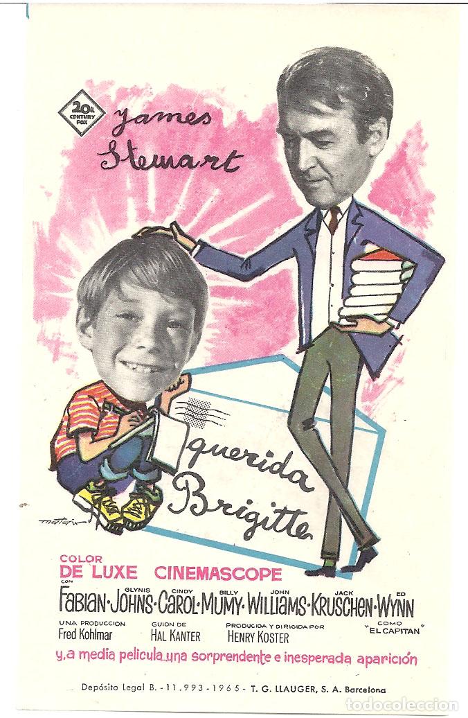Cine: PTCC 123 QUERIDA BRIGITTE PROGRAMA SENCILLO FOX BRIGITTE BARDOT JAMES STEWART - Foto 1
