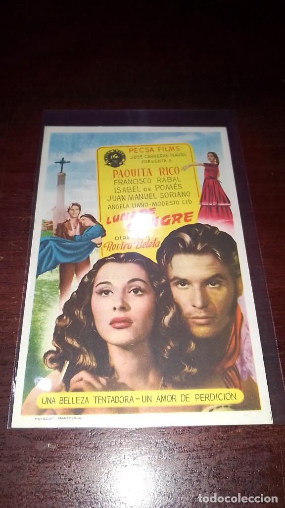 Cine: PROGRAMA O FOLLETO DE MANO DE CINE luna de sangre - Foto 1