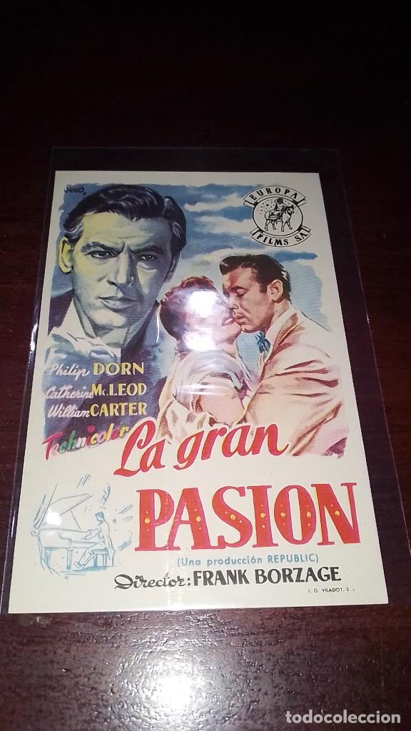 Cine: PROGRAMA O FOLLETO DE MANO DE CINE la gran pasi&oacute;n - Foto 1