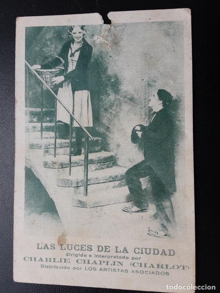 Cine: TARJETA LAS LUCES DE LA CIUDAD CHARLES CHAPLIN 1932 - Foto 1